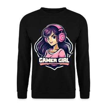 Gamer Girl - Unisex Pullover - Schwarz - Vorne - Alina (178cm) & Michal (187cm)