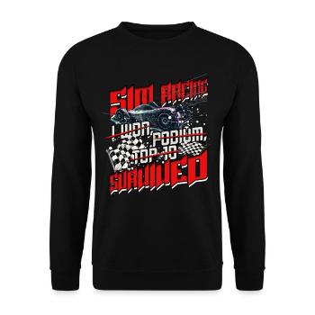 Sim Racing Simulator - Unisex Pullover - Schwarz - Vorne - Alina (178cm) & Michal (187cm)