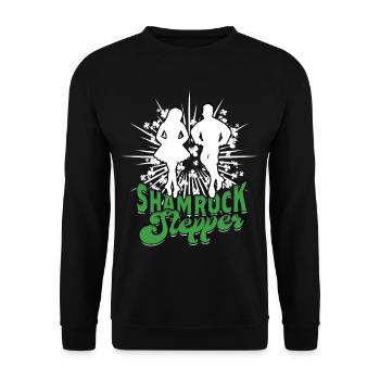 Irish Dance Irischer Tanz Feis Shamrock Stepper - Unisex Sweatshirt - black - Front - Alina (178cm) & Michal (187cm)