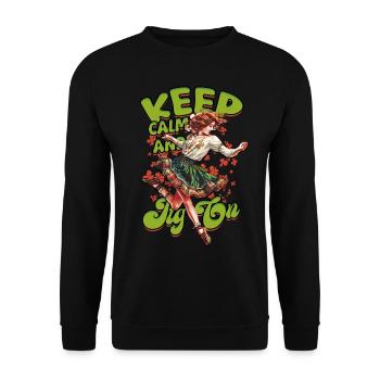 Irish Dance Keep Calm And Jig On - Unisex Sweatshirt - black - Front - Alina (178cm) & Michal (187cm)