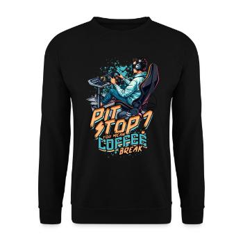 Sim Racing Coffee Simulator Esports Sim Race - Unisex Sweatshirt - black - Front - Alina (178cm) & Michal (187cm)