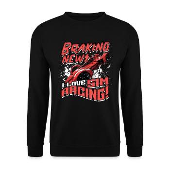 Actualités sur le freinage J'adore Sim Racing - Sweat-shirt Unisexe - noir - Devant - Alina (178cm) & Michal (187cm)