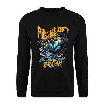 Sim Racing Energy Drink Simulator Esports Sim Race - Unisex Sweatshirt - black - Front - Alina (178cm) & Michal (187cm)