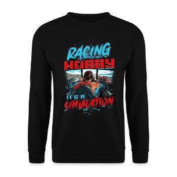 Sim Racing Is Not A Hobby It's A Simulation - Unisex Pullover - Schwarz - Vorne - Alina (178cm) & Michal (187cm)