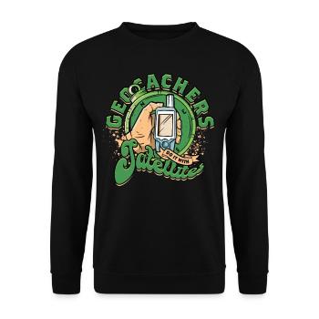 Les géocacheurs le font avec des satellites - Sweat-shirt Unisexe - noir - Devant - Alina (178cm) & Michal (187cm)