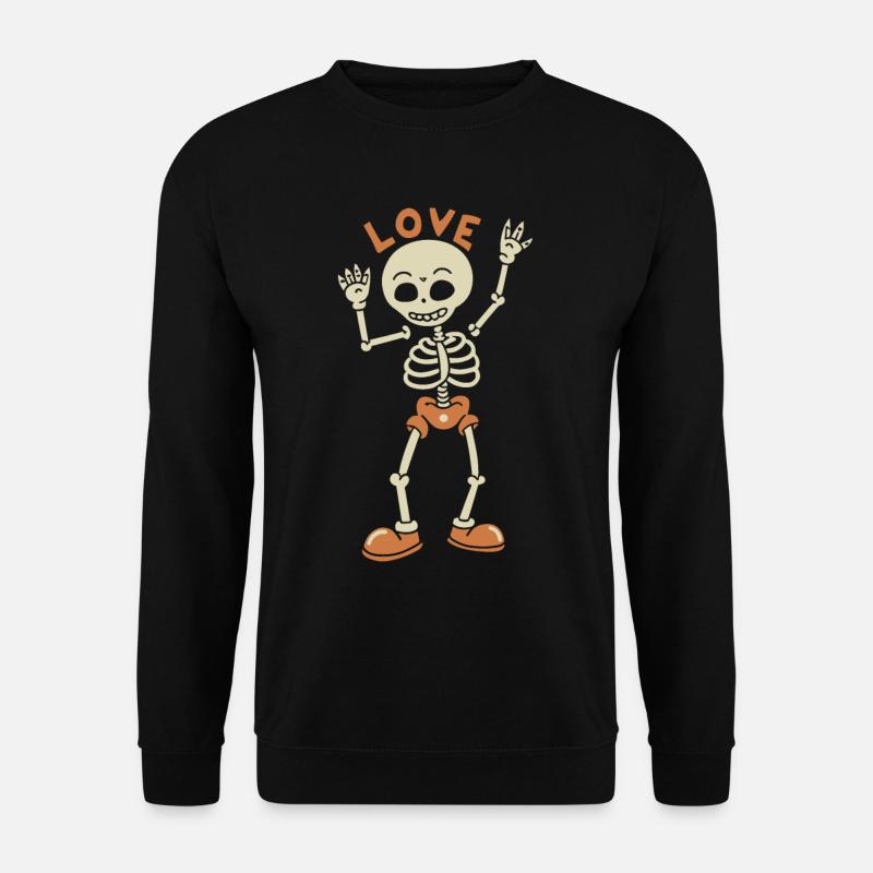 Dancing Skeleton Skull Love Halloween - Unisex Sweatshirt - black
