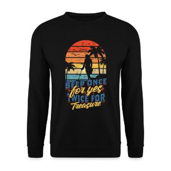 Détecteur Bip Un Pour Oui Deux Fois Pour Trésor - Sweat-shirt Unisexe - noir - Devant - Alina (178cm) & Michal (187cm)