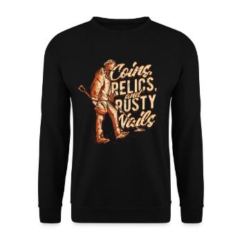 Détecteur de pêche à la terre Chasseur de trésors - Sweat-shirt Unisexe - noir - Devant - Alina (178cm) & Michal (187cm)