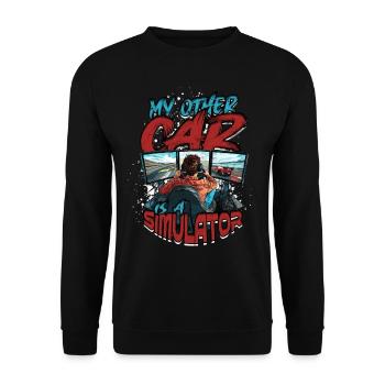 Sim Racing My Other Car Is A Simulator - Unisex Sweatshirt - black - Front - Alina (178cm) & Michal (187cm)