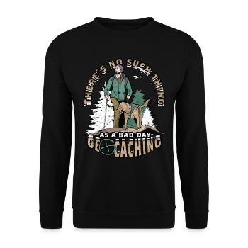 Geocache - Unisex Pullover - Schwarz - Vorne - Alina (178cm) & Michal (187cm)