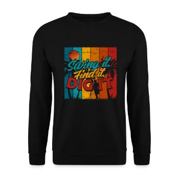 Sondengänger Schatzsucher Swing It Find It Dig It - Unisex Pullover - Schwarz - Vorne - Alina (178cm) & Michal (187cm)