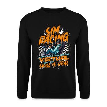 Sim Racing Where The G-Forces Are Virtual - Unisex Pullover - Schwarz - Vorne - Alina (178cm) & Michal (187cm)
