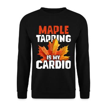 Maple Syrup Maple Tapping Is My Cardio - Unisex Sweatshirt - black - Front - Alina (178cm) & Michal (187cm)