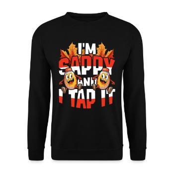 Maple Syrup I'm Sappy And I Tap It - Unisex Sweatshirt - black - Front - Alina (178cm) & Michal (187cm)
