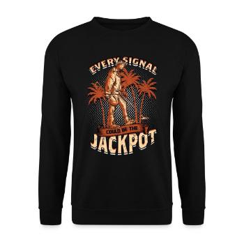 Detectorist Chasseur de trésors Dirt Fishing - Sweat-shirt Unisexe - noir - Devant - Alina (178cm) & Michal (187cm)