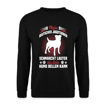 Le Terrier de chasse ronfle bruyamment Le Terrier de chasse allemand - Sweat-shirt Unisexe - noir - Devant - Alina (178cm) & Michal (187cm)