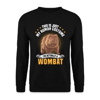 Just a Wombat Costume Australia Marsupial - Unisex Sweatshirt - black - Front - Alina (178cm) & Michal (187cm)