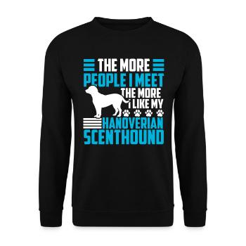 Hanoverian Sweathound more like - Unisex Sweatshirt - black - Front - Alina (178cm) & Michal (187cm)