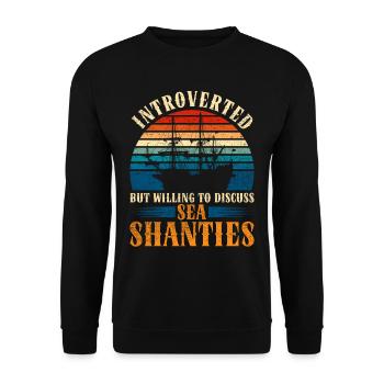 Shanty Choir Introverted Discuss Sea Shanties - Unisex Sweatshirt - black - Front - Alina (178cm) & Michal (187cm)