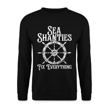 Shanty Choir Sea Shanties Fix Everything - Unisex Sweatshirt - black - Front - Alina (178cm) & Michal (187cm)