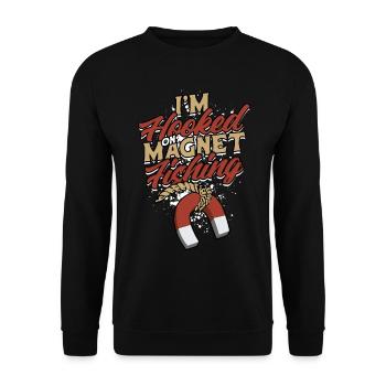 Magnetfischen Magnetangeln - Unisex Pullover - Schwarz - Vorne - Alina (178cm) & Michal (187cm)