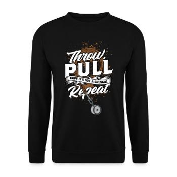 Aimant pêche jeter l’espoir que ce n’est pas une répétition de grenade - Sweat-shirt Unisexe - noir - Devant - Alina (178cm) & Michal (187cm)