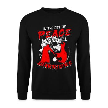 Aikido In The Art Of Peace We Are All Warriors - Unisex Sweatshirt - black - Front - Alina (178cm) & Michal (187cm)