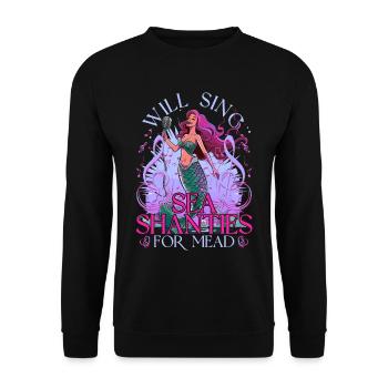 Will Sing Sea Shanties For Mead Sea Shanty - Unisex Sweatshirt - black - Front - Alina (178cm) & Michal (187cm)