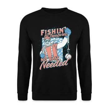Magnetfischen Metallfischen Magnetangeln - Unisex Pullover - Schwarz - Vorne - Alina (178cm) & Michal (187cm)