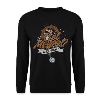 Aimant de pêche aimant Vous avez un aimant ? Pêchera - Sweat-shirt Unisexe - noir - Devant - Alina (178cm) & Michal (187cm)