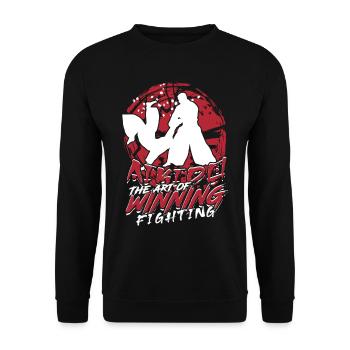 Aikido The Art Of Winning Fighting Aikidoka - Unisex Sweatshirt - black - Front - Alina (178cm) & Michal (187cm)