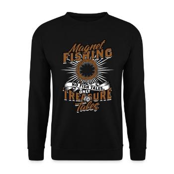 Magnetangeln Metallfischen Magnetfischen - Unisex Pullover - Schwarz - Vorne - Alina (178cm) & Michal (187cm)