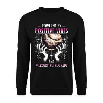 Rückläufiger Merkur Powered By Mercury Retrograde - Sweat-shirt Unisexe - noir - Devant - Alina (178cm) & Michal (187cm)