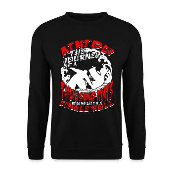 Aikido The Yourney Of A Thousand Arts - Unisex Pullover - Schwarz - Vorne - Alina (178cm) & Michal (187cm)