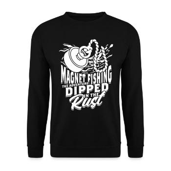 Metallfischen Magnetfischen Magnetangeln - Unisex Pullover - Schwarz - Vorne - Alina (178cm) & Michal (187cm)