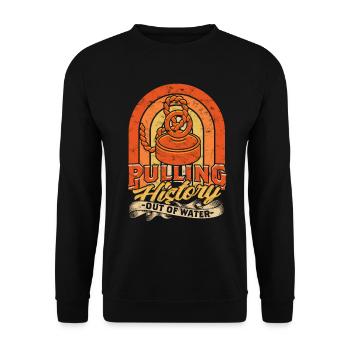 Magnet Fishing Pulling History Out Of Water - Unisex Sweatshirt - black - Front - Alina (178cm) & Michal (187cm)
