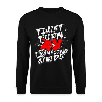 Twist, Turn And Transcend With Aikido - Unisex Sweatshirt - black - Front - Alina (178cm) & Michal (187cm)