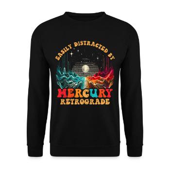 Rückläufiger Merkur Mercury rétrograde - Sweat-shirt Unisexe - noir - Devant - Alina (178cm) & Michal (187cm)