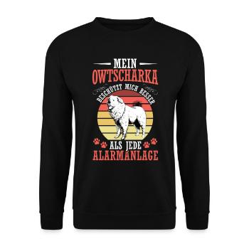 Ovcharka me protège Caucasien Ovcharka - Sweat-shirt Unisexe - noir - Devant - Alina (178cm) & Michal (187cm)