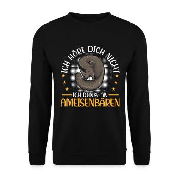 fourmilier : pensez aux fourmiliers - Sweat-shirt Unisexe - noir - Devant - Alina (178cm) & Michal (187cm)