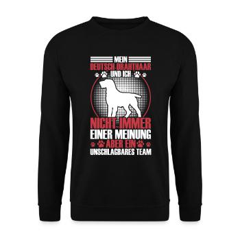 Le poil dur allemand est imbattable - Sweat-shirt Unisexe - noir - Devant - Alina (178cm) & Michal (187cm)