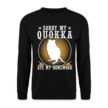 Quokka has eaten homework Quokka - Unisex Sweatshirt - black - Front - Alina (178cm) & Michal (187cm)
