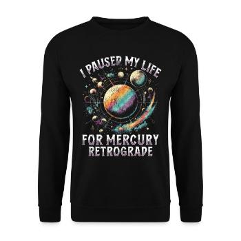 Rückläufiger Merkur Mercury rétrograde - Sweat-shirt Unisexe - noir - Devant - Alina (178cm) & Michal (187cm)