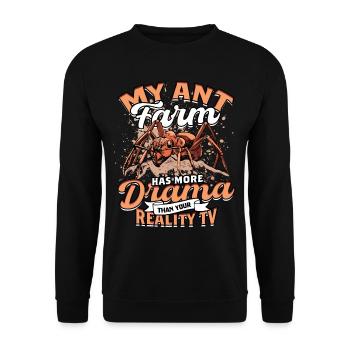 Fourmi Élevage Ma Fourmilière Télé-réalité - Sweat-shirt Unisexe - noir - Devant - Alina (178cm) & Michal (187cm)