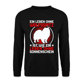 La vie sans Wolfsspitz Allemand Wolfsspitz - Sweat-shirt Unisexe - noir - Devant - Alina (178cm) & Michal (187cm)