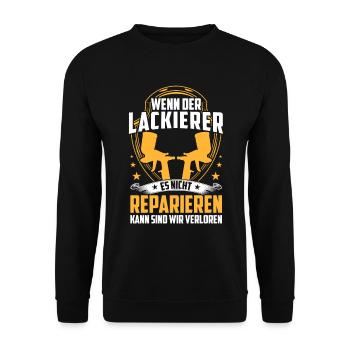 Do not repair car painters Car painters - Unisex Sweatshirt - black - Front - Alina (178cm) & Michal (187cm)