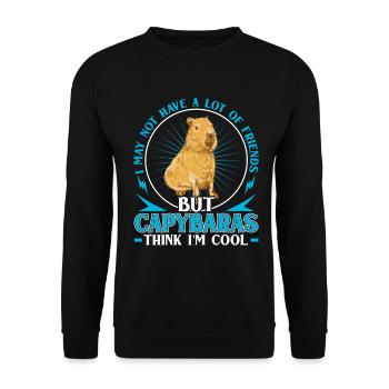 Capybara Find Me Cool Amérique du Sud Capybara - Sweat-shirt Unisexe - noir - Devant - Alina (178cm) & Michal (187cm)