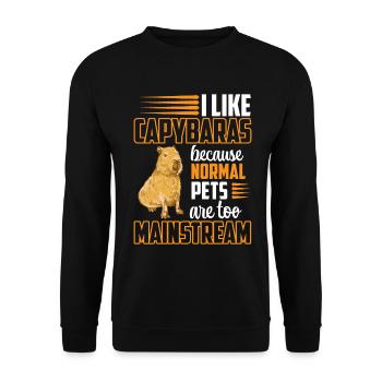 I like Capybara South America Capybara - Unisex Sweatshirt - black - Front - Alina (178cm) & Michal (187cm)