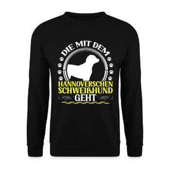 The one with the Hanoverian Hound - Unisex Sweatshirt - black - Front - Alina (178cm) & Michal (187cm)