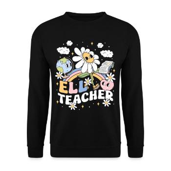 Professeur d’anglais Professeur d’anglais Professeur d’anglais ELL - Sweat-shirt Unisexe - noir - Devant - Alina (178cm) & Michal (187cm)